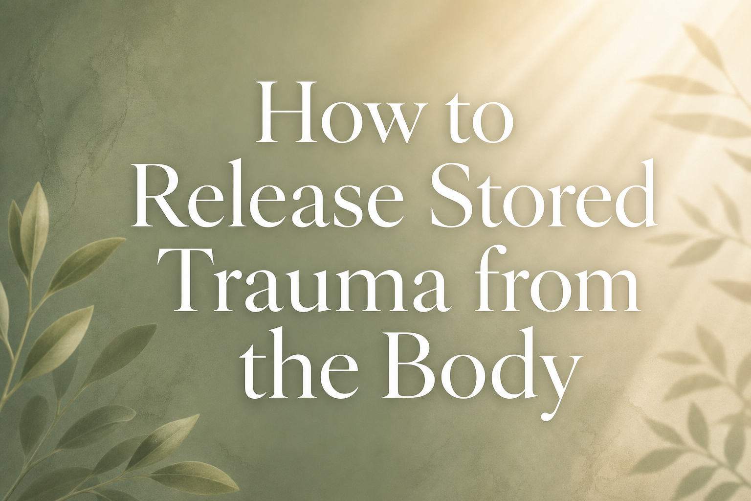 How to Release Stored Trauma from the Body: A Comprehensive Guide