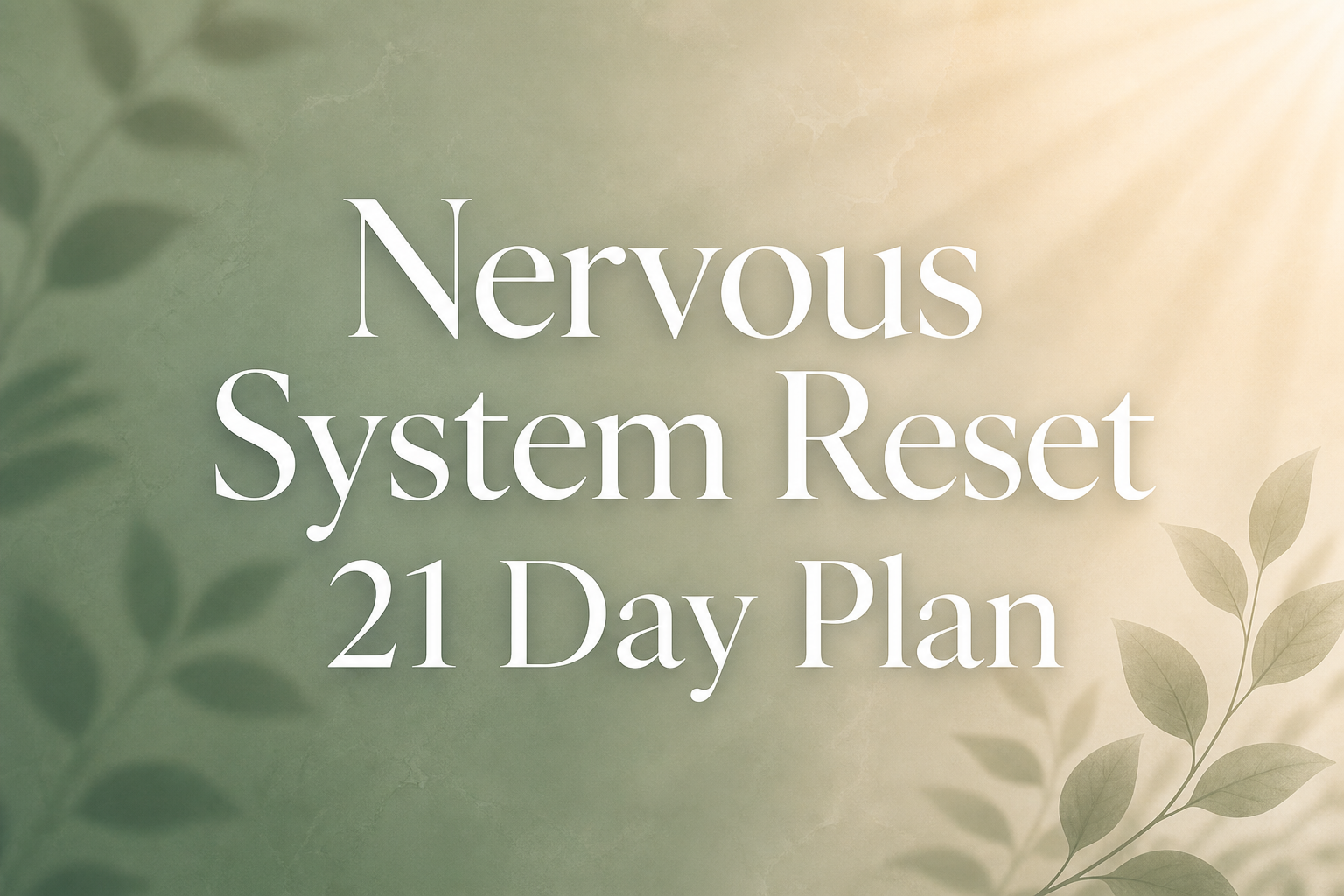 Nervous System Reset 21 Day Plan