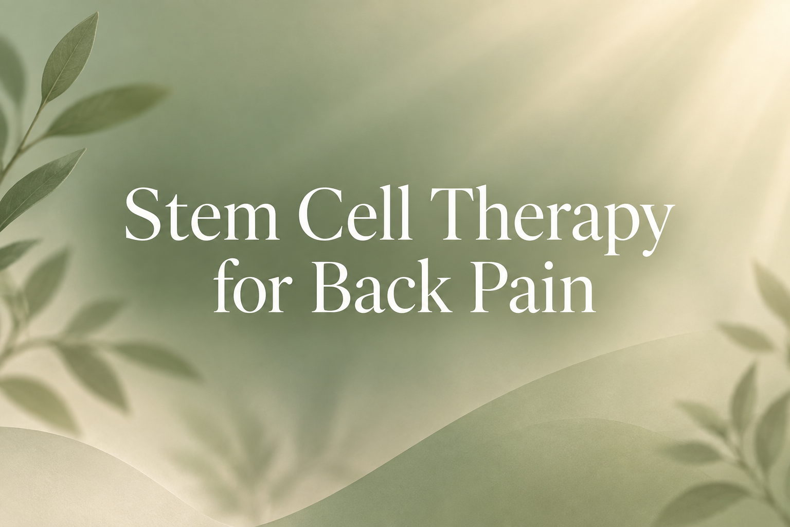 Stem Cell Therapy for Back Pain: Can It Help You Avoid Surgery?