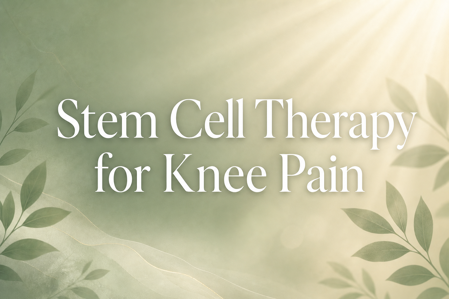 stem cell therapy for knee pain — The Bridge Health Recovery Center