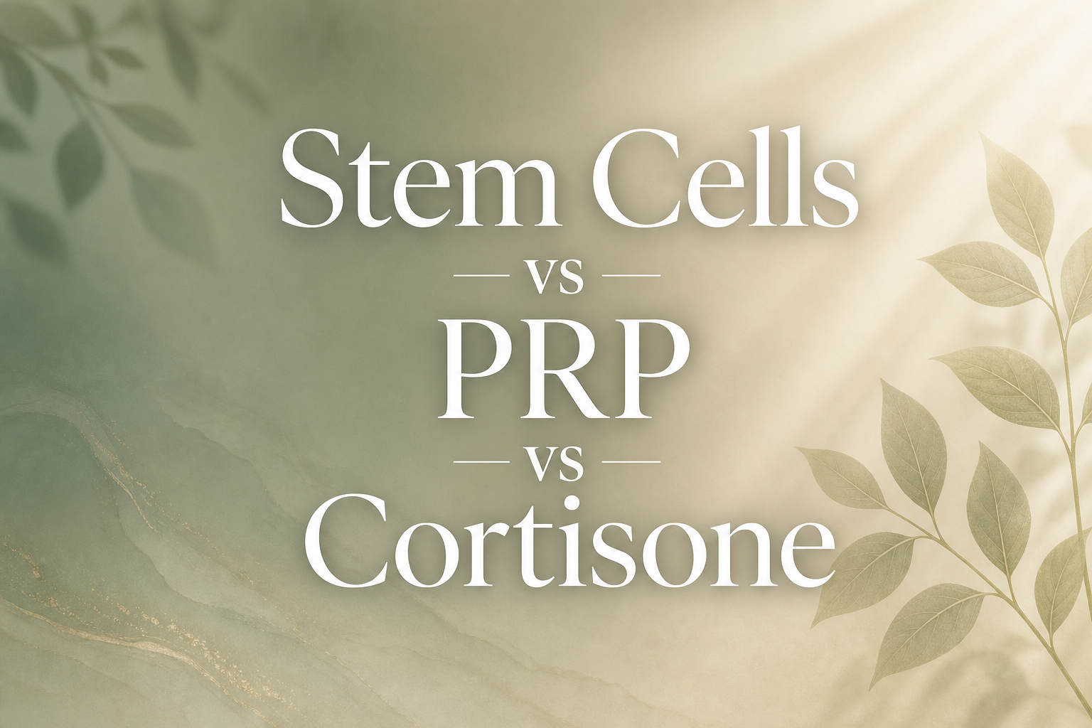 stem cell therapy vs prp vs cortisone — The Bridge Health Recovery Center
