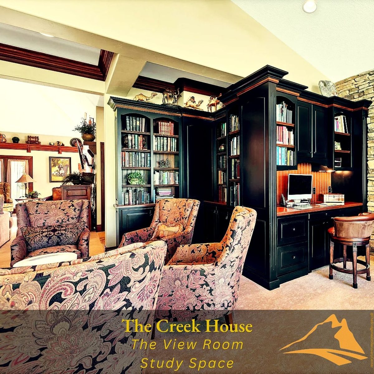 Peaceful study space in The View Room at The Creek House