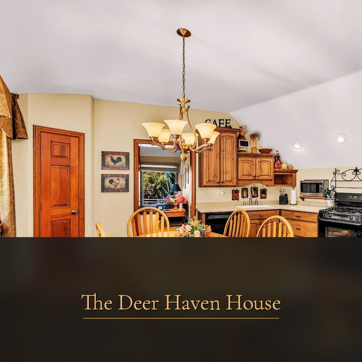 West wing common area with vaulted ceiling at The Deer Haven House