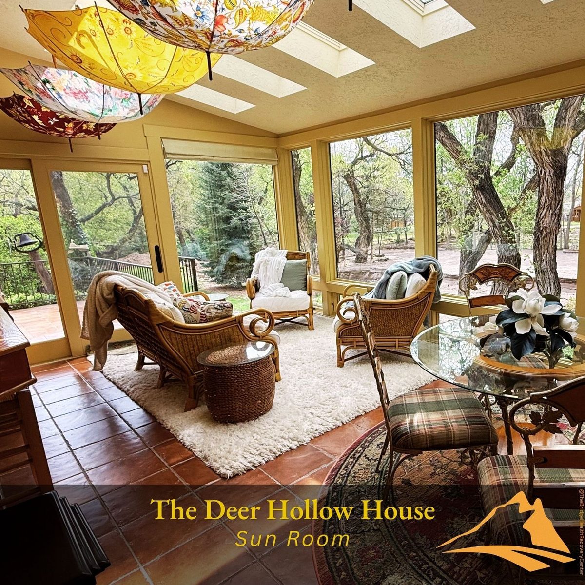 Sun room exterior with ivy-covered walls at The Deer Hollow House